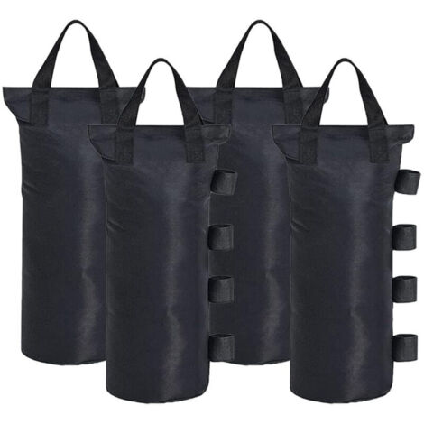 Poids de fixation pour tonnelle et parasol – Lot de 4 sacs lestés en PVC résistant, remplissables de sable ou de gravier, 10 kg pièce