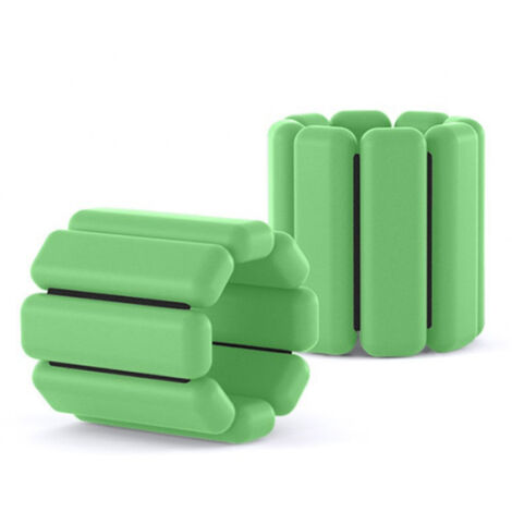 Poids de Poignet et Cheville Amovibles en Silicone pour Fitness, Natation, Yoga - 1 Paire 2lbs (900g) Vert Fruité Homme Femme