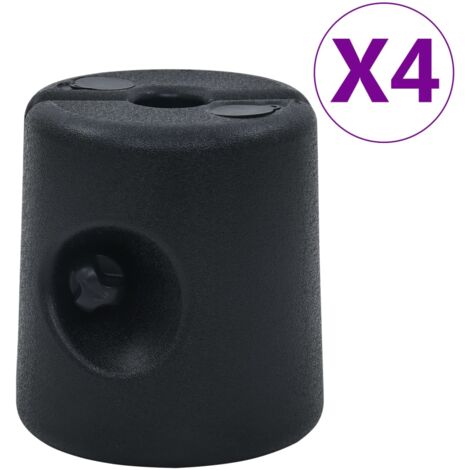 vidaXL 4x Poids de Tonnelle PE Jambe Tonnelle Pavillon Parasol Noir/Blanc