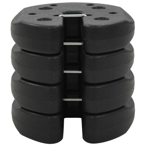 Poids pour belvédère lot de 4 – Dimensions 220 x 30 mm – Béton avec revêtement plastique – Pour tubes jusqu'à 30 mm – Fimei - NOIR 220 X