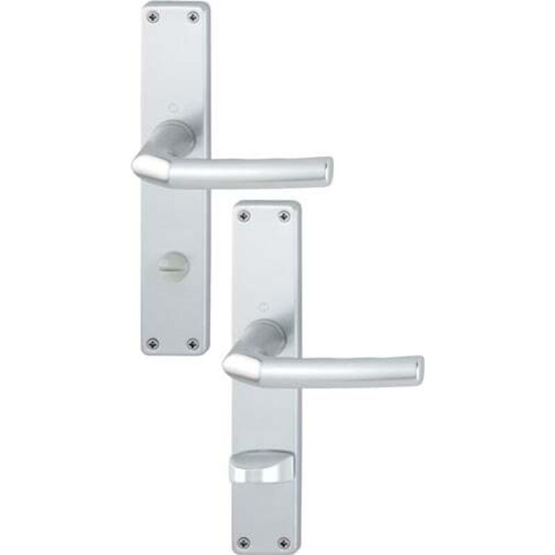 Garniture à plaque longue Birm.1117/202SP Alu.F1 sk/ol 78mm din l/r - 2534014 - Hoppe