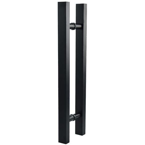 poigne Coulissante De Porte De Grange, Noir Mat, Poigne En H Double Face Pour Porte En Verre/bois, Acier Inoxydable