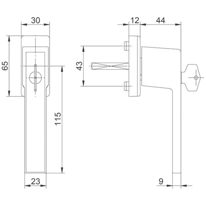 Kintech - Poignée de fenêtre tbt à clé reka - Finition : Blanc RAL9016 -