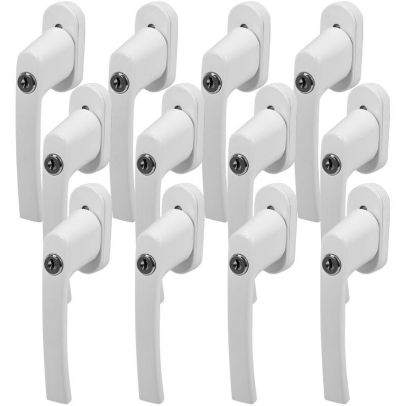 Swanew - Poignée de fenêtre verrouillable Poignée de fenêtre en aluminium Poignée de fenêtre de sécurité avec serrure blanc 12X