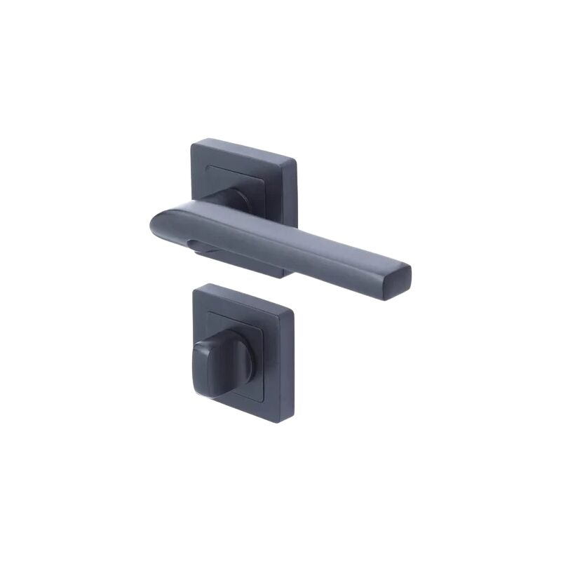 Paire de poignées porte Sienna Noir Mat Yale Rosaces fonction condamnation - carré 7mm