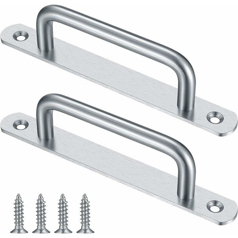 2 pièces poignées de porte de grange coulissantes, poignées de bouton de porte coulissante avec plaque en acier inoxydable pour portes de grange de 2 pièces poignées de porte de grange coulissantes, poignées de bouton de porte coulissante avec plaque en acier inoxydable pour portes de grange de