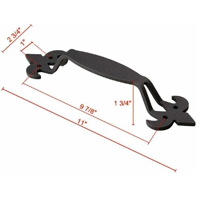 Ayyqh - Poignée de porte de grange Poignée de porte en fer noir Poignée de porte coulissante en fonte avec vis