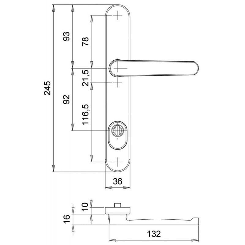 Erich Dieckmann - Poignée porte..Kronos.8mm.92.ZA.F12 2005/R9/045. F12