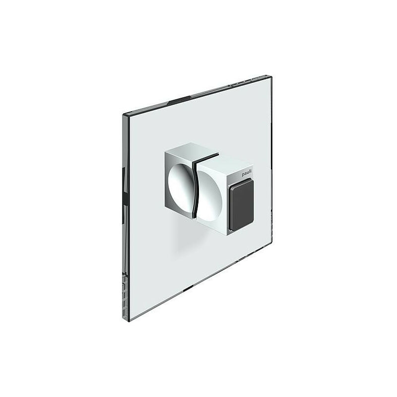 Hamberger Sanitary - Poignée porte en verre bilatéral, avec raccord caoutchouc, chromé brillant trou verre 14 mm, épaisseur 6-10mm