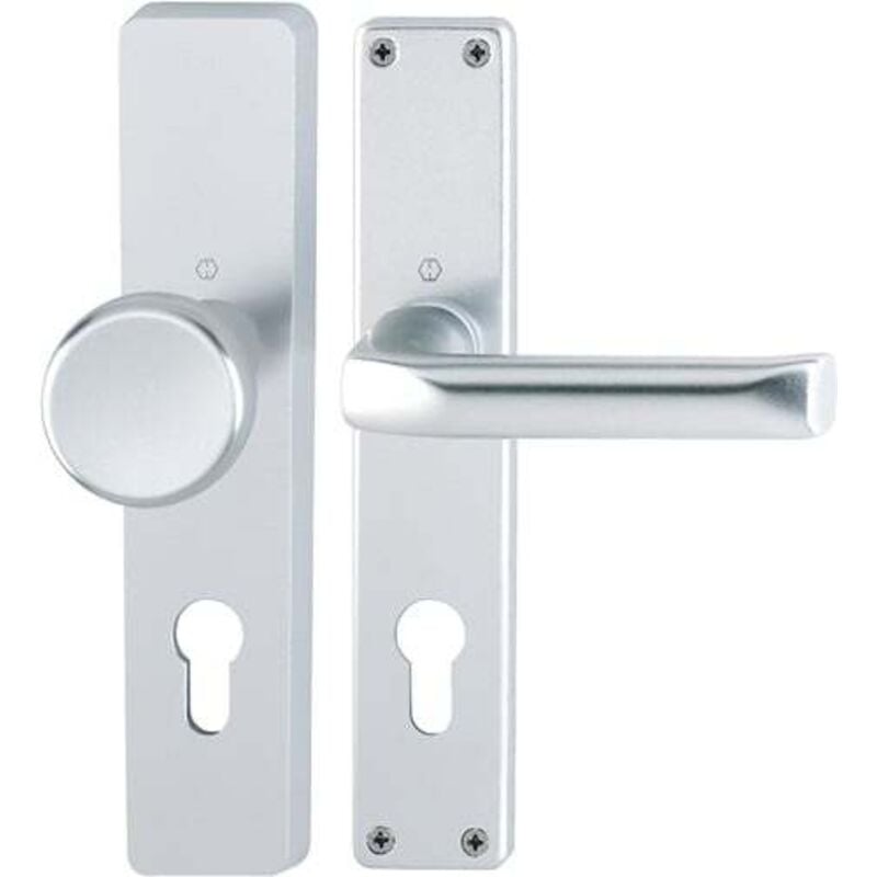 Hoppe - Garniture à plaque longue London 54/227/202SP/113 Alu. F1 pz 72mm din l/r - 6271340