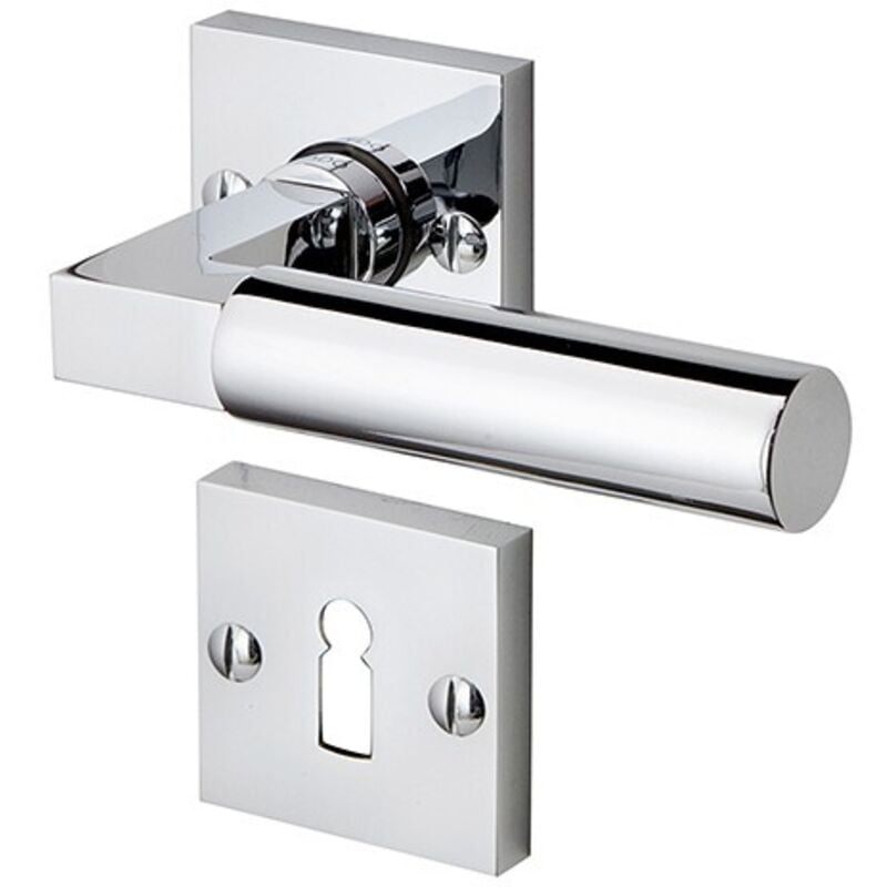 Poignée porte PZ,Bauhaus avec Rosetten,Chrom