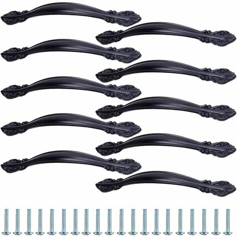 Poign&eacutees de Meuble de Alliage D'aluminium Poignet de Porte Cuisine Noir B&acircton Cuisine Poign&eacutee B&acircton De Porte Meuble pour Cuisines Salles de Bains Commodes etc (128mm)