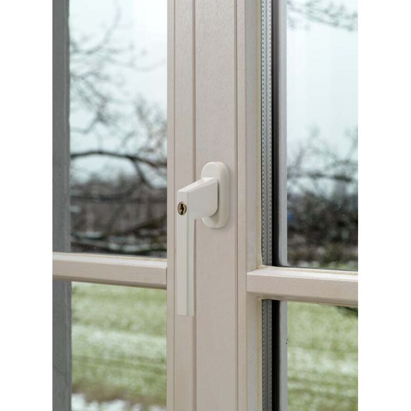 Abus FG110 W C/DF 59516 Poign&eacute;e de s&eacute;curit&eacute; pour fen&ecirc;tres &agrave; cl&eacute; Blanc