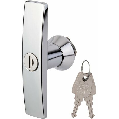 Poignée à condamnation F751 – Finition nickelée – Dimensions 70 x 35 x 111 mm – 2 clés incluses – Compatible avec divers mécanismes – Grappin Annat