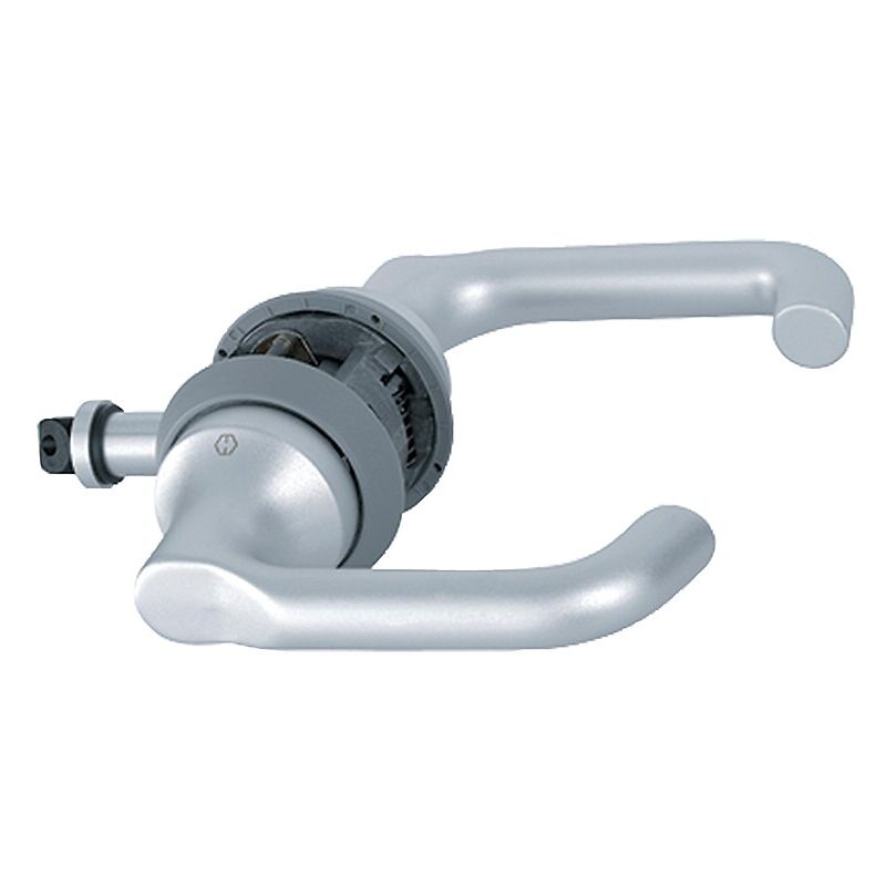 Serrure tubulaire à béquille Bec-de-cane à fleur hcs® Paris finition argent mat Hoppe