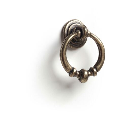 REI Poignée Anneau pour Meubles Style classique Fabriqué en Zamac Finition cuir vieilli mm Mesures 344215mm Système de fixation vissé Comprend des vis M4 2 unités - talla