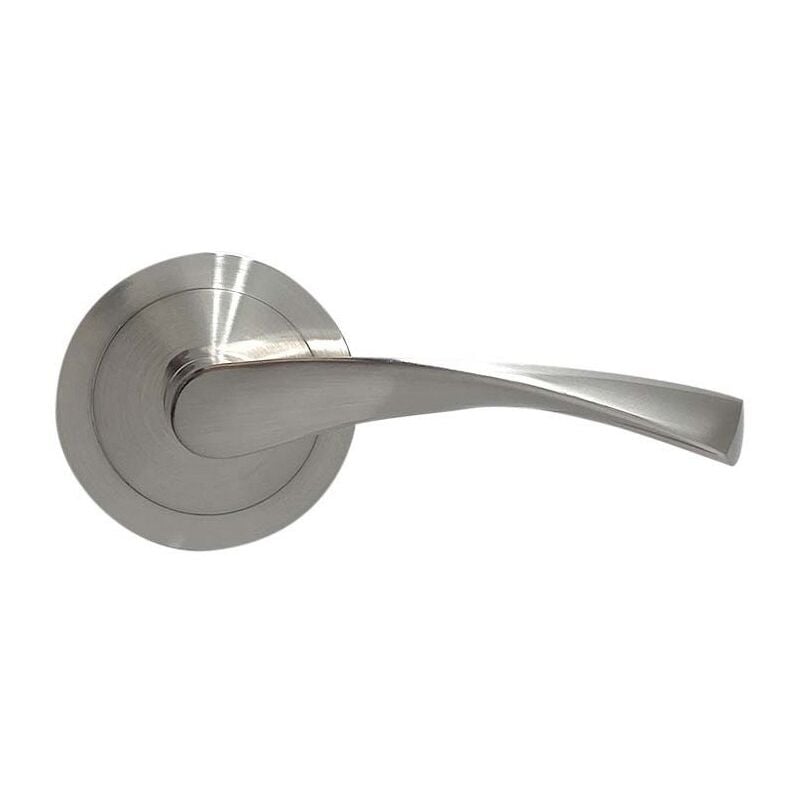 Micel - Poignée avec rosace (Ø6,5 cm) en nickel satiné 07082
