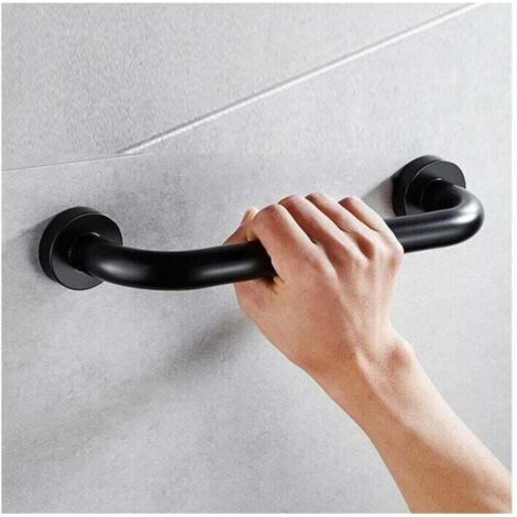 Poignée Barre d'appui Sécurité Baignoire WC Douche pour Enfants Femme Personne Agé, 30cm Noir