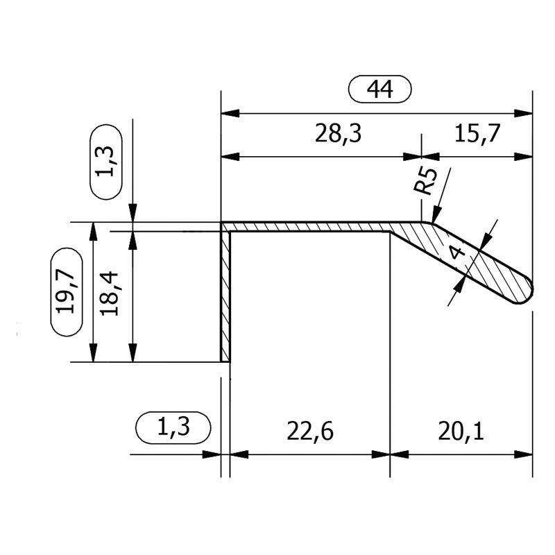 Poignée bissau - Décor : Inox Fosun