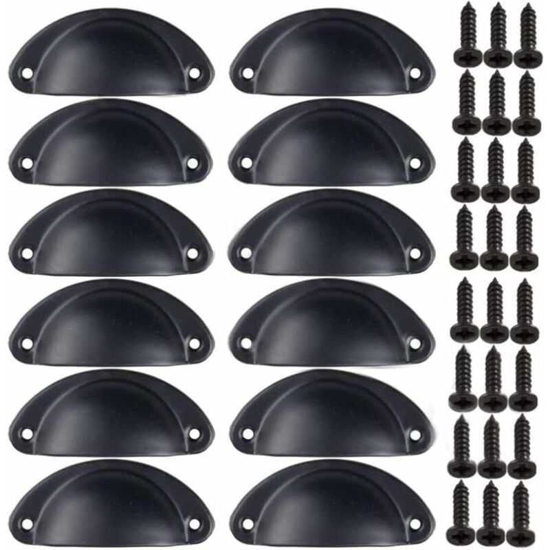 Poignée Bouton de Porte Décoration Rétro pour Meuble Tiroir Poignée de Coquille Vintage pouRôtiroir Armoire Meuble Cuisine Fer Incurvé Bouton de