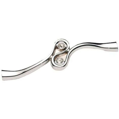 Poignée chromée pour meuble avec bijou Parilti y1345, Finition chromée, Entraxe 192 mm