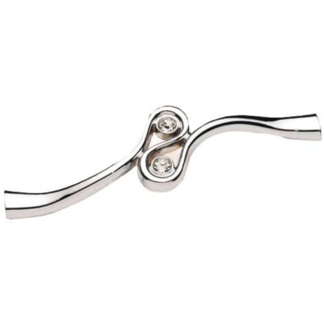 Poignée chromée pour meuble avec bijou Parilti y1345, Finition chromée, Entraxe 192 mm
