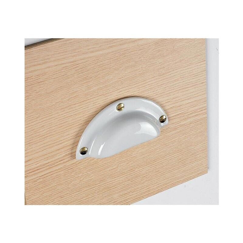 Poignée coquille porcelaine de Limoges coloris blanc - 113 x 47 mm - mérigous