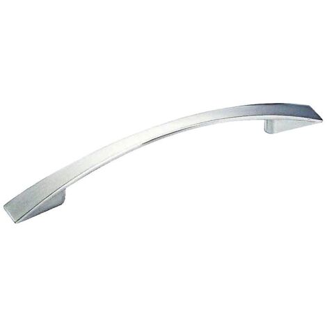 Poignée courbe étrier entraxe 128 mm zamak finition nickelé mat