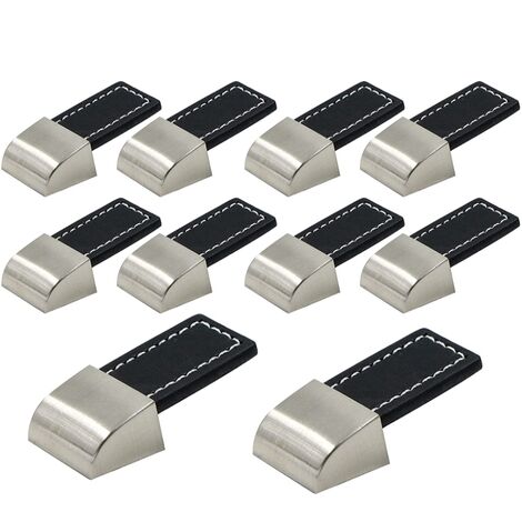 Cuisine et Porte Poignee Cuir Tiroir 10pcs Poignées de Placard Noires Poignée en Cuir pour Meuble avec Vis de Poignée en cuir pour Armoire