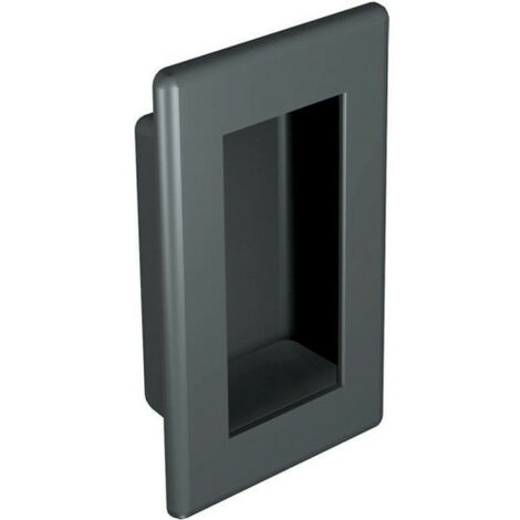 Mantion – Poignée cuvette à encastrer pour porte intérieure – Noir 70 x 46 mm – Matériau polymère ABS – Pour portes coulissantes et pliantes