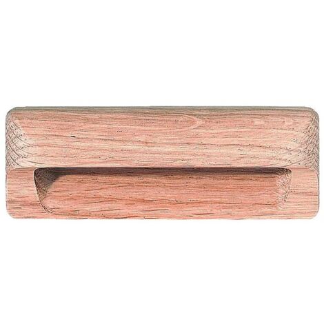 Poignée cuvette classique chêne brut poncé - longueur 110 mm. entraxe 64 mm - CADAP