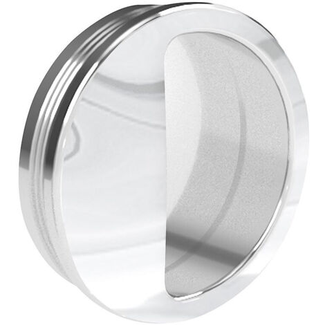 Poignée cuvette ronde diamètre 55 mm - plastique argenté - Argent