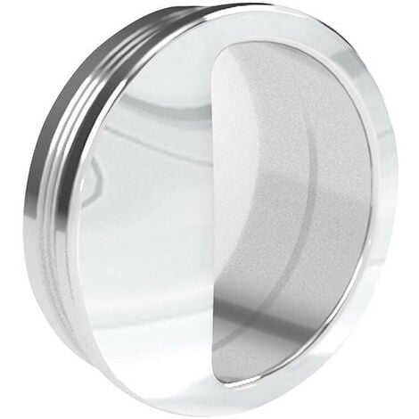 Poignée cuvette ronde diamètre 55 mm - plastique argenté - Argent
