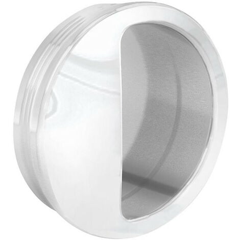 Poignée cuvette ronde diamètre 55 mm - plastique blanc - Blanc