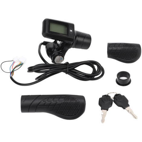 Poignée d'accélérateur à affichage LCD pour vélo/scooter électrique, compatible guidon 22.5mm