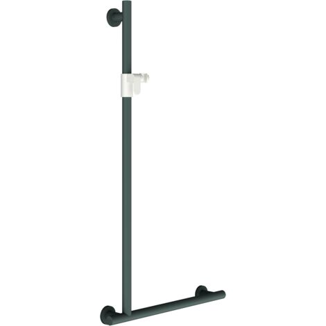 Poignée d'angle KWC AR, MEDCARE, Édition, gris, 90 degrés, 600x1100x84 mm, version droite, hauteur de bras