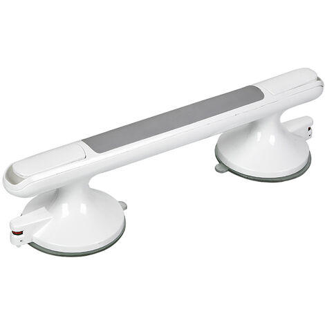 Poignée de Baignoire Plastique, Barre d’Appui Murale avec Ventouse pour Salle de Bain/WC, gris，33810cm