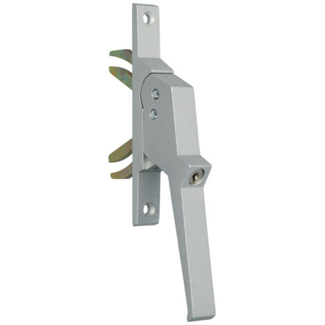 Poignée de crémone 520 aluminium à double fourche + barillet MV - ARGENTA - 520199