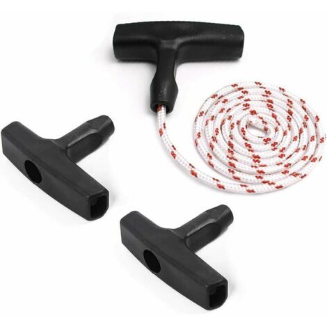 Poignée de démarrage pour tondeuse à gazon Cordon de démarrage à rappel avec 3 pièces Poignée de démarrage Accessoires de tondeuse à gazon filaire pour la plupart des tondeuses à gazon