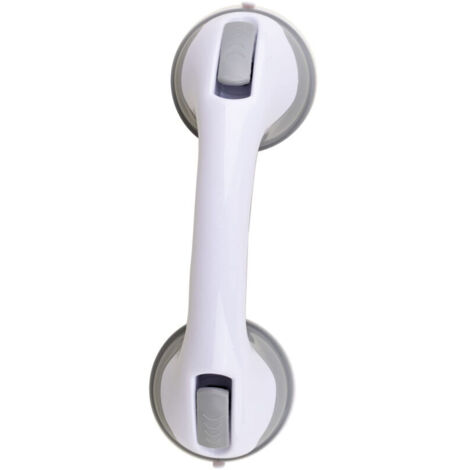 Poignée de douche 29 cm, poignée à ventouse à maintien solide, barre d'appui de sécurité pour salle de bain, gris et blanc