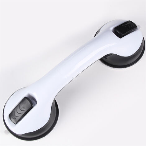 Poignée de douche à ventouse (1 pièce), poignée de baignoire en plastique (sans perçage), pour salle de bain, enfants et personnes handicapées (noir, 30 x 9 x 8,5 cm)-AquaForge