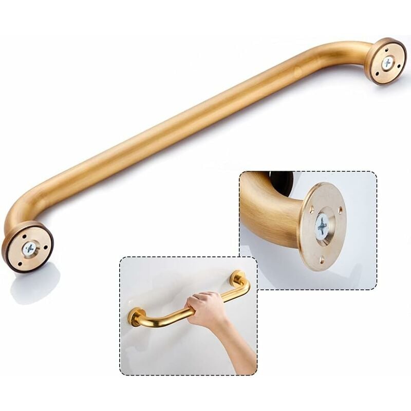 Senderpick - Poignée de douche pour personnes âgées Poignée de bain Poignée murale Poignée de douche Barre d'appui en laiton rétro 300 mm x 80 mm x