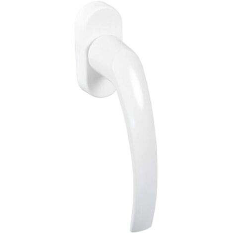 Poignée de fenêtre blanc Poignée de fenêtre en plastique sur rosace ovale Olive oscillo-battante sans cylindre de fermeture 1 Pièce