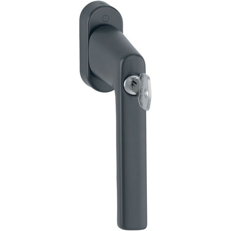 Hoppe - Poignée de fenêtre Hambourg 0700LS/U26 100NM Alu.F9714M noir ma 32-42mm ferm.