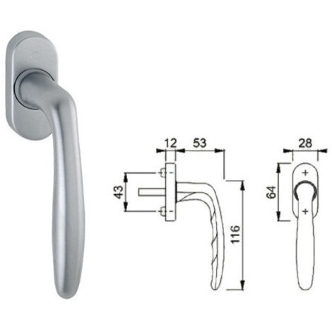 Poignée de fenêtre – Roissy DK – Chrome satiné, rotation 90°, axe Ø10 mm – Hoppe