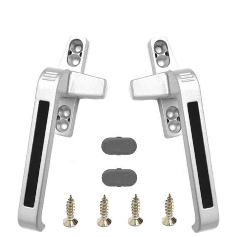 Poignée de fenêtre verrouillable Poignée de porte et de fenêtre - Accessoires de fenêtre en aluminium - 2 pièces (main gauche, main droite)