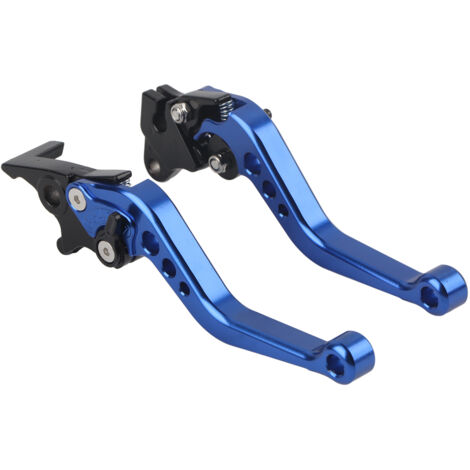 Poignée de Frein et Embrayage Réglable en Alliage d'Aluminium Bleu pour Moto - Lot de 2