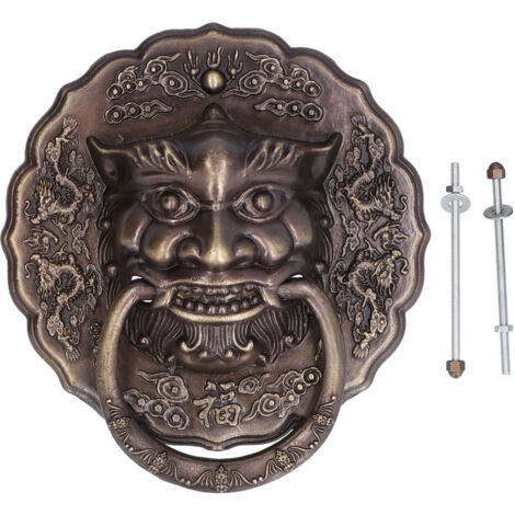 Poignée de heurtoir de porte noire, accessoire de quincaillerie à Double traction en laiton pour porte