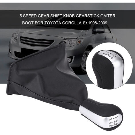 Poignée de levier de vitesse 5 vitesses avec manchon pour Toyota Corolla 1998-2009, matière PU et plastique