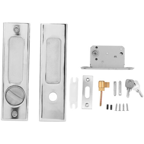 Poignée de loquet invisible en alliage de zinc avec clés pour porte coulissante de salle de bain, balcon et porte à coulisse